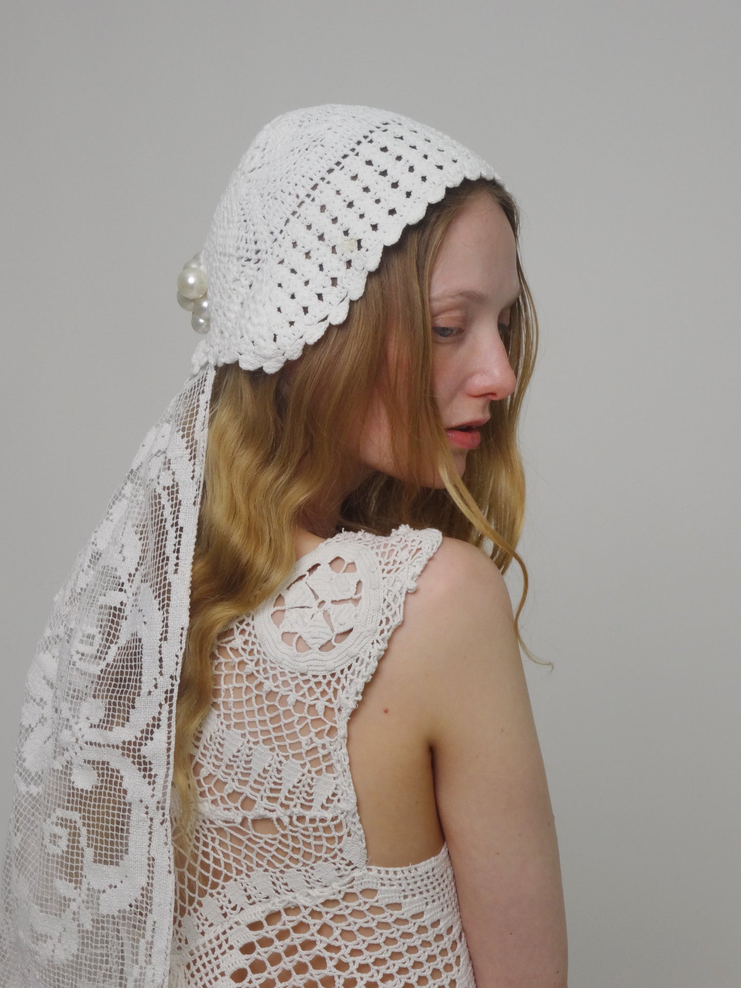 LONG CROCHET HEADPIECE