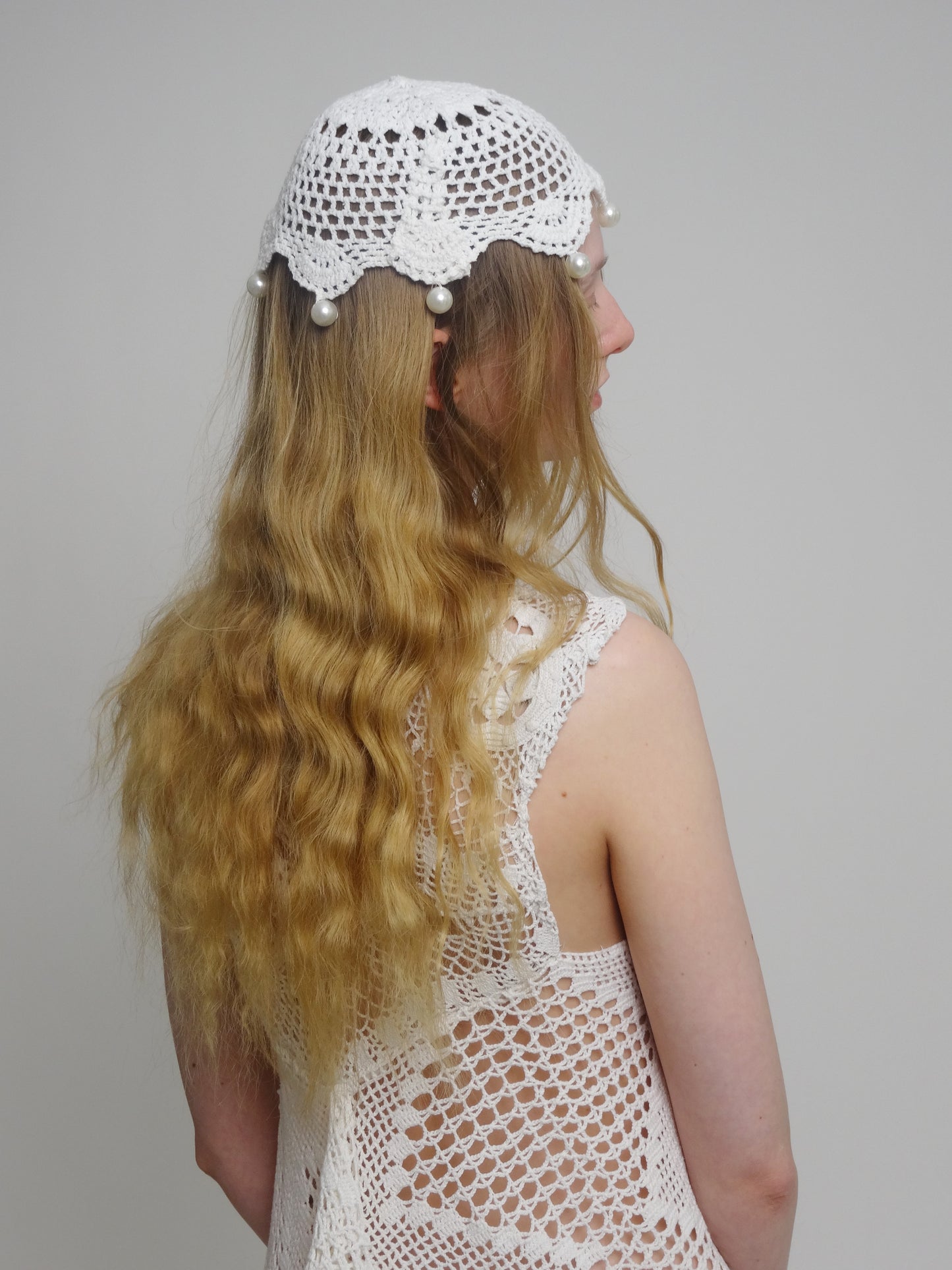 CROCHET PEARLS HEADPIECE