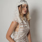 Beige lace headpiece