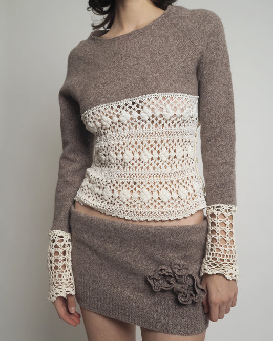 Wool and crochet top